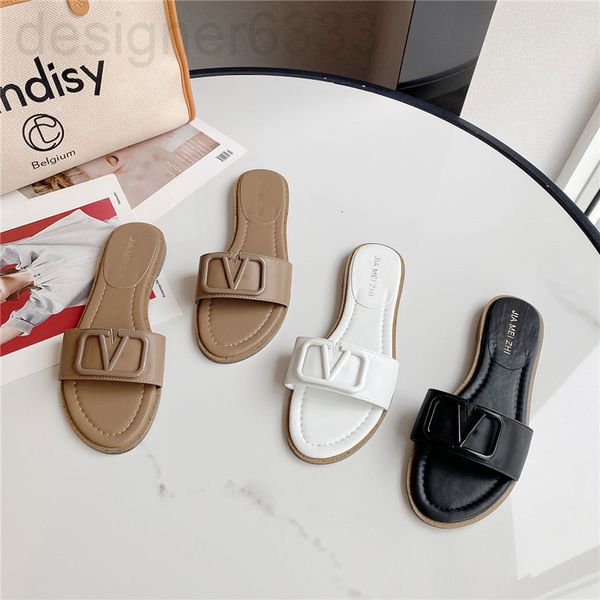 slippers designer summer v-button metal slippers, one word open toe fashion flat slippers for women pq5z, Black
slippers designer summer v-button metal slippers, one word open toe fashion flat slippers for women pq5z, Black