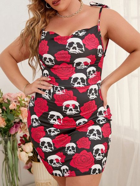 plus skull & floral print ruched crisscross backless bodycon dress j4s8#, Black
plus skull & floral print ruched crisscross backless bodycon dress j4s8#, Black