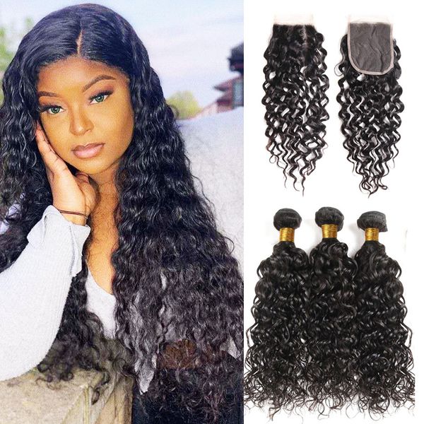 3bundles with closure water wave weave bundles and closures wet and wavy 22 24 26 28 30inch, Black
3bundles with closure water wave weave bundles and closures wet and wavy 22 24 26 28 30inch, Black
