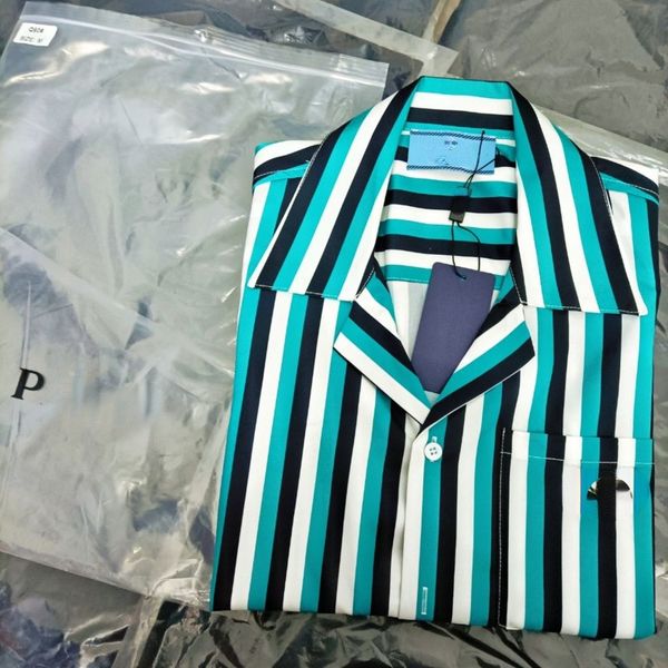men's and women's casual shirts tide brand designer pra classic triangle short sleeve t-shirt fashion striped thin jacket, White;black
men's and women's casual shirts tide brand designer pra classic triangle short sleeve t-shirt fashion striped thin jacket, White;black