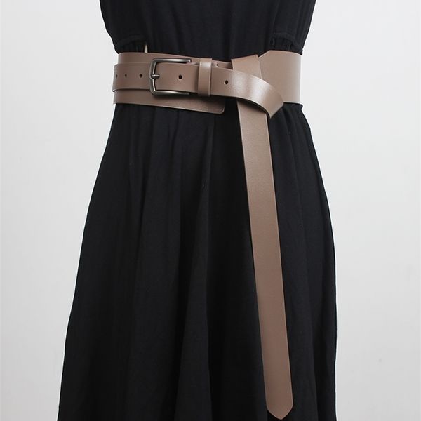 women's runway fashion genuine leather cummerbunds female vintage dress corsets waistband belts decoration wide belt r3369 220414, Black;brown
women's runway fashion genuine leather cummerbunds female vintage dress corsets waistband belts decoration wide belt r3369 220414, Black;brown