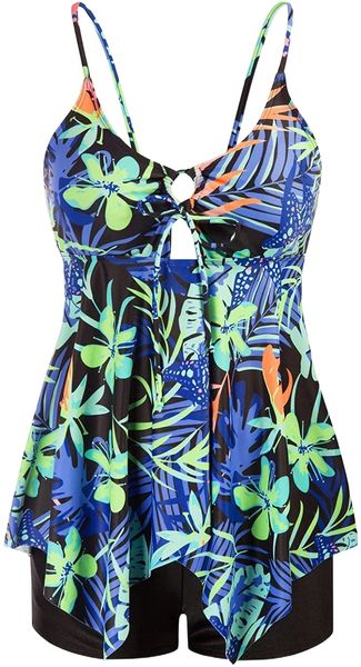 swimsuits for women two piece bathing suits floral print tank with boyshorts modest tummy control swimwear 6545#, White;black
swimsuits for women two piece bathing suits floral print tank with boyshorts modest tummy control swimwear 6545#, White;black