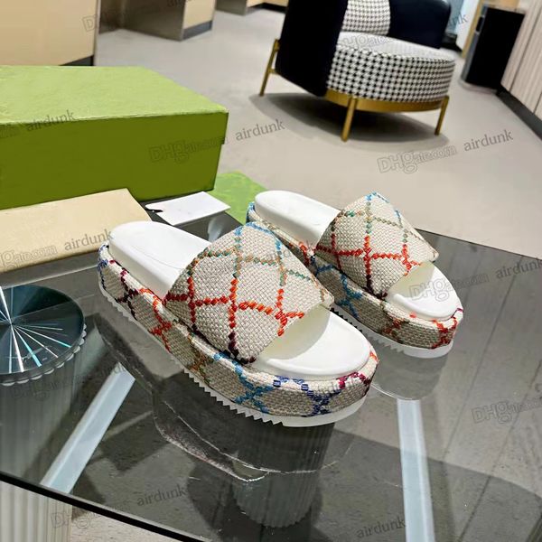 women paris slippers designer strawberry pattern fashion embroidery canvas slides slip on girls covered ladies platform thick bottom, Black
women paris slippers designer strawberry pattern fashion embroidery canvas slides slip on girls covered ladies platform thick bottom, Black