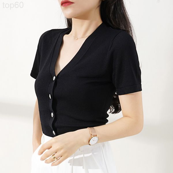women's sweaters designer 2021 new spring and summer korean fashion short sleeved french cardigan small coat v-neck knitted ice silk bl, White;black
women's sweaters designer 2021 new spring and summer korean fashion short sleeved french cardigan small coat v-neck knitted ice silk bl, White;black