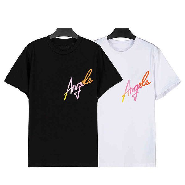 new men's t shirt palms gradient letter printing color angel short-sleeved t-shirt cotton round neck loose men's and women's, White;black
new men's t shirt palms gradient letter printing color angel short-sleeved t-shirt cotton round neck loose men's and women's, White;black