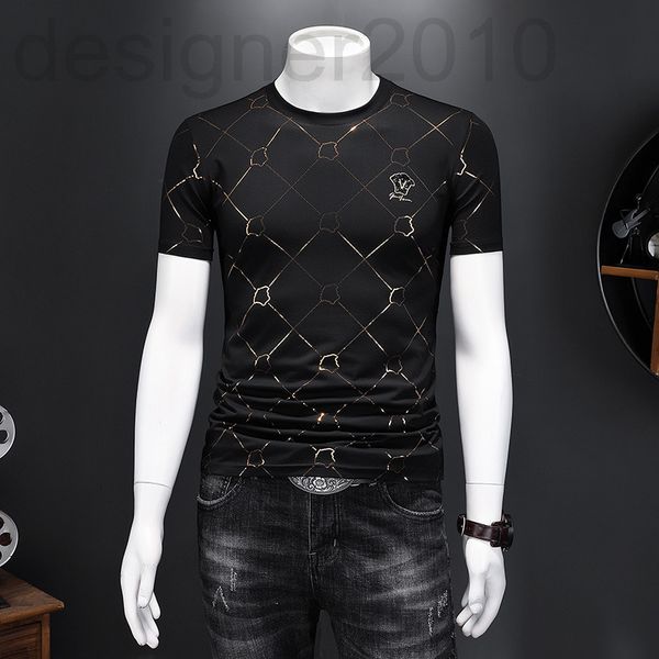 men's t-shirts designer 2022 summer new drill mercerized cotton men's round neck short sleeve t-shirt slim fit youth half small sh, White;black 
men's t-shirts designer 2022 summer new drill mercerized cotton men's round neck short sleeve t-shirt slim fit youth half small sh, White;black