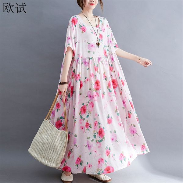 oversized cotton floral dress for women summer loose casual ladies vestidos flower es fashion mujer verano femme 220504, Black;gray
oversized cotton floral dress for women summer loose casual ladies vestidos flower es fashion mujer verano femme 220504, Black;gray