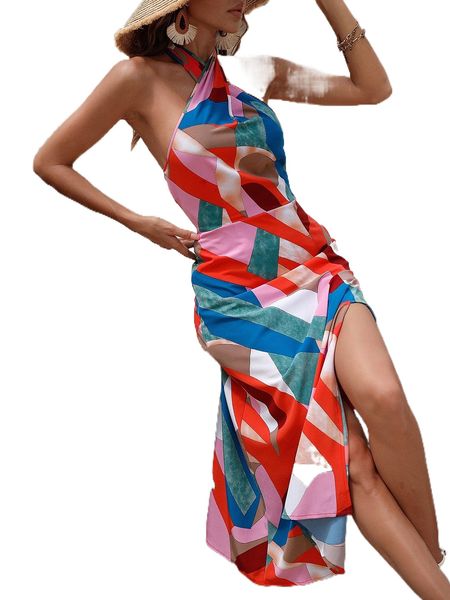 allover print tie backless halter dress e1mr#, Black;gray
allover print tie backless halter dress e1mr#, Black;gray