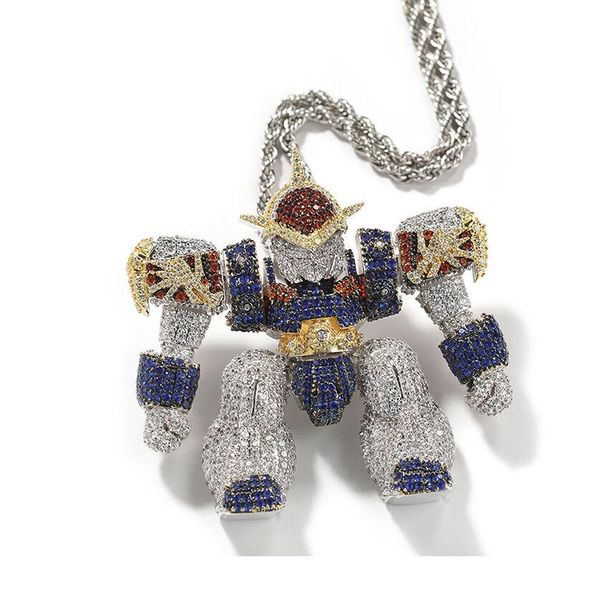 hip hop cz stone bling iced out cartoon mech warrior pendants necklaces for men rapper jewelry gift, Silver
hip hop cz stone bling iced out cartoon mech warrior pendants necklaces for men rapper jewelry gift, Silver