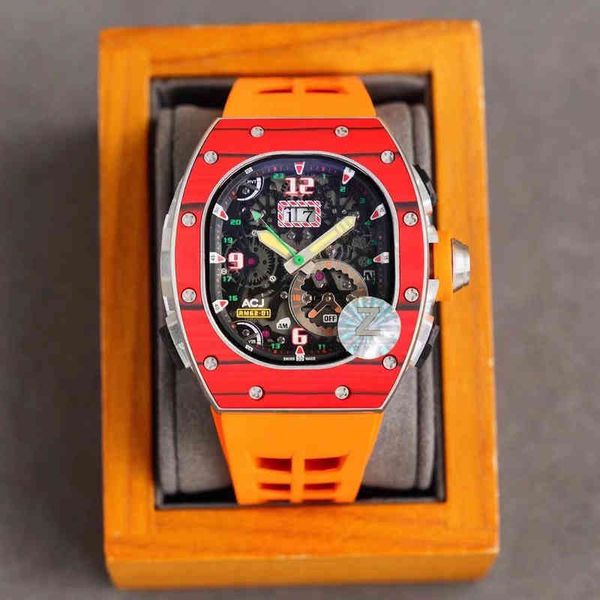 luxury mens mechanical watch richa milles business leisure rm62-01 fully automatic carbon fiber case tape swiss movement wristwatches, Slivery;brown
luxury mens mechanical watch richa milles business leisure rm62-01 fully automatic carbon fiber case tape swiss movement wristwatches, Slivery;brown