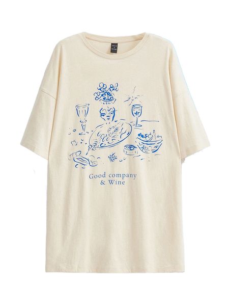 x lucrecia caro letter & figure graphic tee p82l#, White