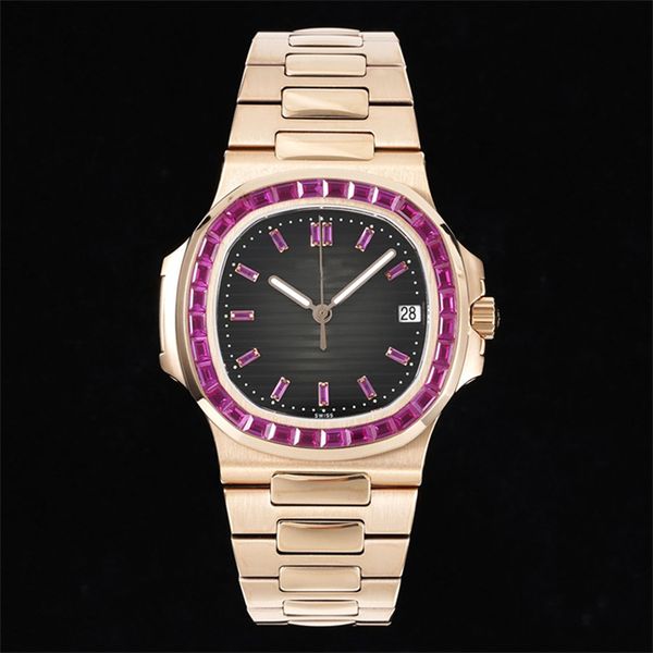 gr 5711 montre de luxe mens watches 40mm 324 automatic machincal movement steel case crystal glass ring mouth diamond watch wristwatches, Slivery;brown
gr 5711 montre de luxe mens watches 40mm 324 automatic machincal movement steel case crystal glass ring mouth diamond watch wristwatches, Slivery;brown