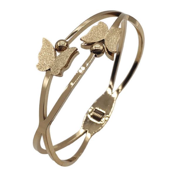 simple gold round beads crossed sand pressed butterfly titanium steel bracelet women's sweet style jewelry, Black
simple gold round beads crossed sand pressed butterfly titanium steel bracelet women's sweet style jewelry, Black