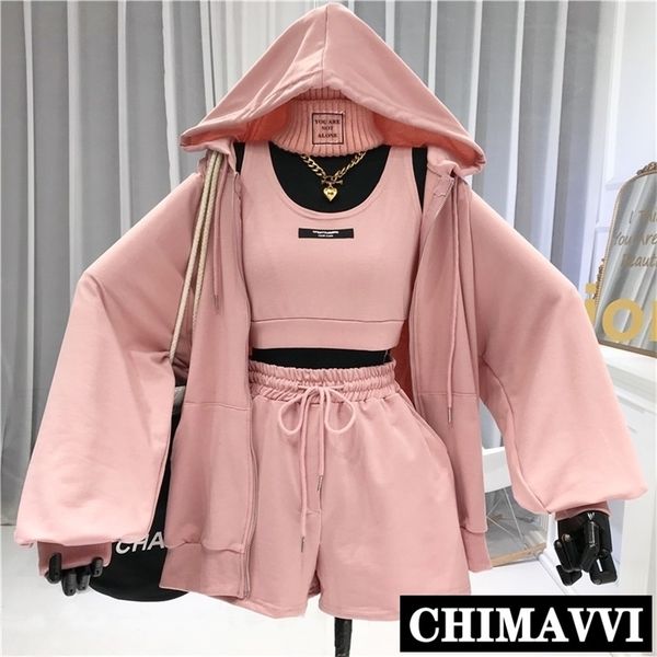 casual sports suit female autumn casual zip hoodie jacket coat vest shorts three-piece set women solid hoodie set 210331, Gray
casual sports suit female autumn casual zip hoodie jacket coat vest shorts three-piece set women solid hoodie set 210331, Gray
