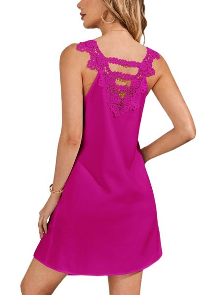 contrast guipure lace tunic dress q6n1#, Black;gray