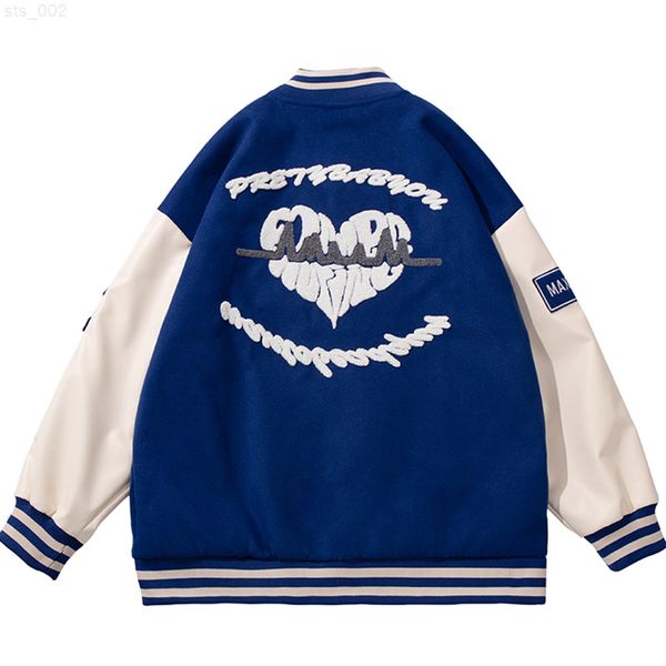 embroidered letterman jackets men women college coat spring autumn blue varsity jacket american retro casual baseball uniform t220716, Black;brown
embroidered letterman jackets men women college coat spring autumn blue varsity jacket american retro casual baseball uniform t220716, Black;brown