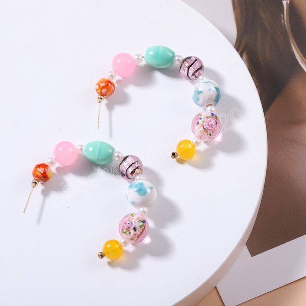 ceramic and stone string hoop earrings for women multicolor acrylic round stone c-shaped earring jewelry, Golden;silver
ceramic and stone string hoop earrings for women multicolor acrylic round stone c-shaped earring jewelry, Golden;silver