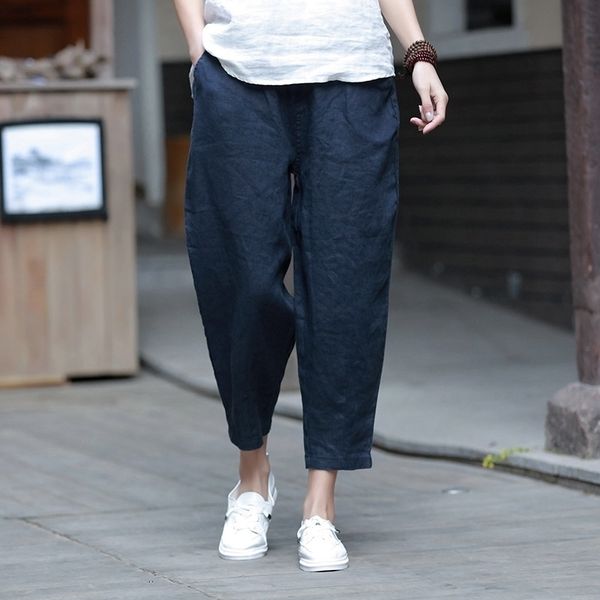 johnature new style casual loose calflength spring summer fashion solid cotton linen women pants y200114, Black;white
johnature new style casual loose calflength spring summer fashion solid cotton linen women pants y200114, Black;white