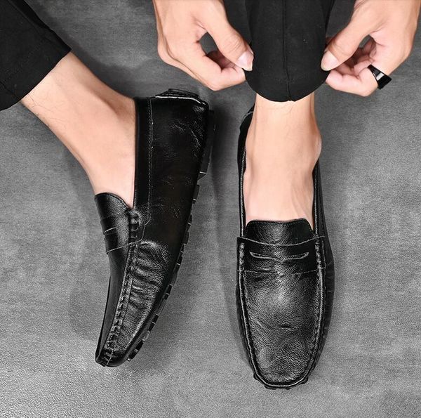 men designer loafers shoes fashion mens genuine leather casual shoe trainers drivers sneakers size: eu39-47, Black
men designer loafers shoes fashion mens genuine leather casual shoe trainers drivers sneakers size: eu39-47, Black
