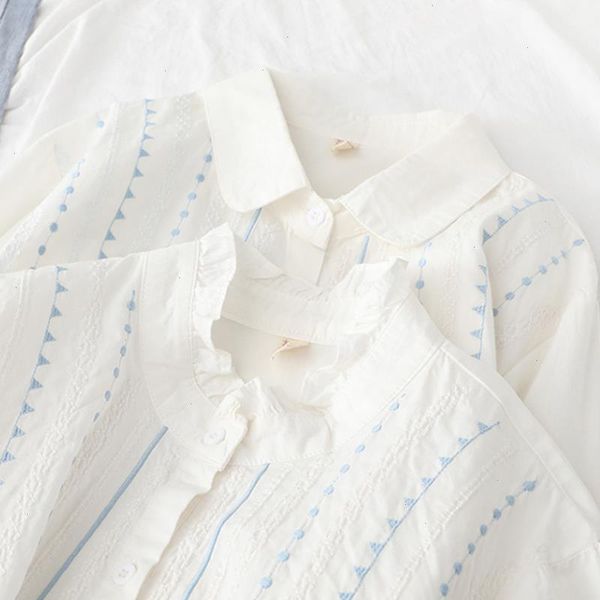 spring autumn casual sweet agaric side embroidery shirt women clothing solid white long sleeved cotton female blouse u440
spring autumn casual sweet agaric side embroidery shirt women clothing solid white long sleeved cotton female blouse u440