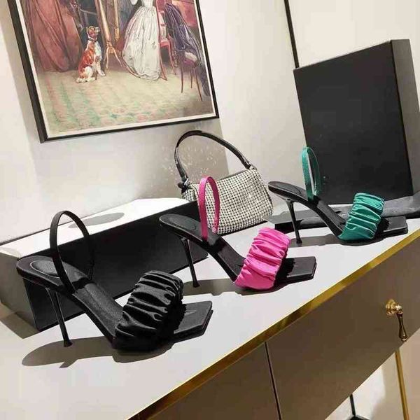 2022 spring and autumn new fashion women's shoes high heels stiletto pleated aw slippers hollow one word belt sandals women y220409, Black
2022 spring and autumn new fashion women's shoes high heels stiletto pleated aw slippers hollow one word belt sandals women y220409, Black