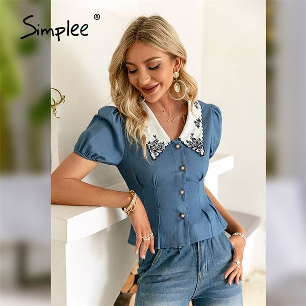elegant button bubble sleeves short shirt summer holiday causal blue shirts fashion print vneck print woman 220527, White
elegant button bubble sleeves short shirt summer holiday causal blue shirts fashion print vneck print woman 220527, White