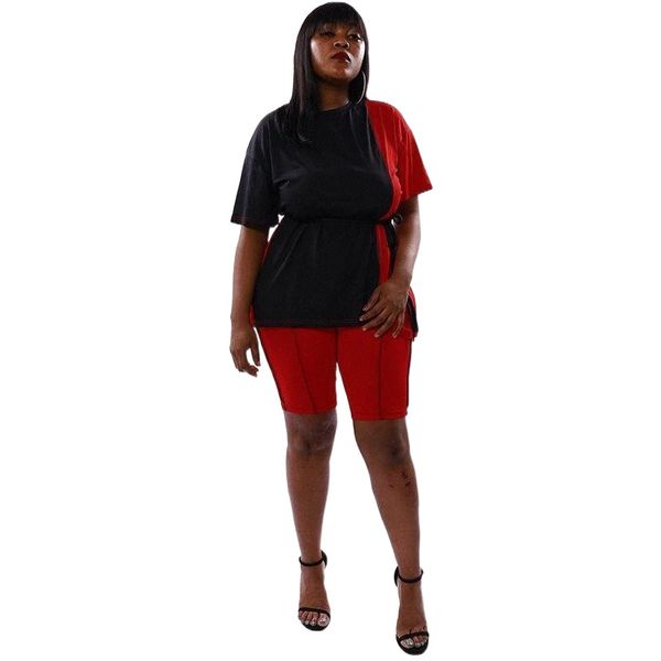 women's tracksuits fashion women set patchwork short sleeve o-neck bandage sashes stretchy shorts two 2 piece sets outfits summer b8tw, Gray
women's tracksuits fashion women set patchwork short sleeve o-neck bandage sashes stretchy shorts two 2 piece sets outfits summer b8tw, Gray
