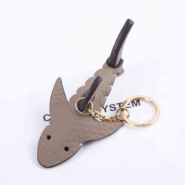 creative personalized key chain hand sewn shark litchi grain cowhide pendant small, Silver
creative personalized key chain hand sewn shark litchi grain cowhide pendant small, Silver