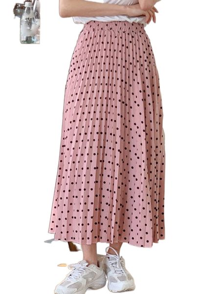 dazy polka dot high waist pleated skirt l4wk#, Black 
dazy polka dot high waist pleated skirt l4wk#, Black