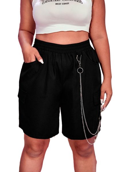 plus chain detail shorts r6zg#, Black
plus chain detail shorts r6zg#, Black