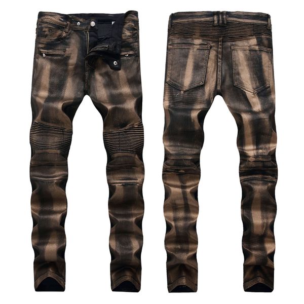 e-baihui men's distressed ripped skinny jeans fashion designer jeans slim motorcycle moto biker causal mens denim pants hip hop, Blue
e-baihui men's distressed ripped skinny jeans fashion designer jeans slim motorcycle moto biker causal mens denim pants hip hop, Blue