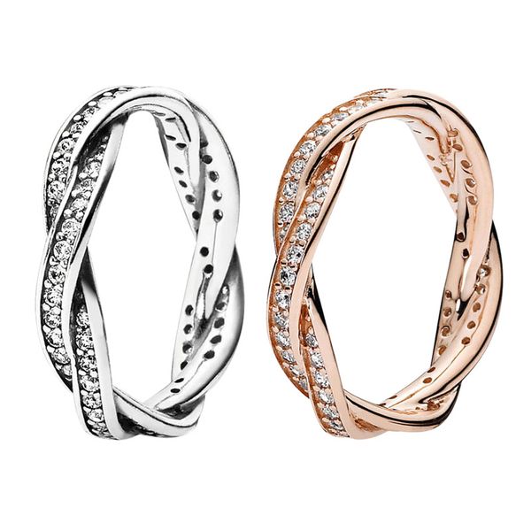 sparkling twisted lines ring rose gold plated 925 silver logo cz diamond women wedding jewelry for pandora rings with original box, Slivery;golden
sparkling twisted lines ring rose gold plated 925 silver logo cz diamond women wedding jewelry for pandora rings with original box, Slivery;golden