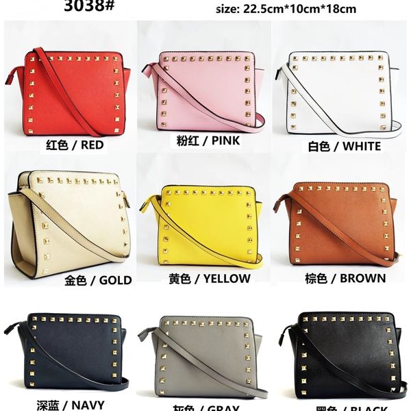 designers 9color womens punk rivet one-shoulder bags fashion messenger pu ladies chains square leather handbags casual travel crossbody pack, Black
designers 9color womens punk rivet one-shoulder bags fashion messenger pu ladies chains square leather handbags casual travel crossbody pack, Black