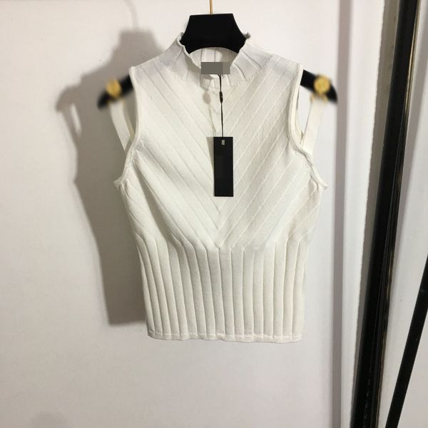 281 l 2022 milan runway spring summer brand same style sweater sleeveless white green black crew neck striped pullover womens meiyi, White;black 
281 l 2022 milan runway spring summer brand same style sweater sleeveless white green black crew neck striped pullover womens meiyi, White;black