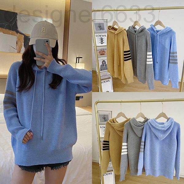 women's knits & tees designer autumn winter tb thick needle hooded drawstring college style stripe contrast color pullover sweater swea, White
women's knits & tees designer autumn winter tb thick needle hooded drawstring college style stripe contrast color pullover sweater swea, White