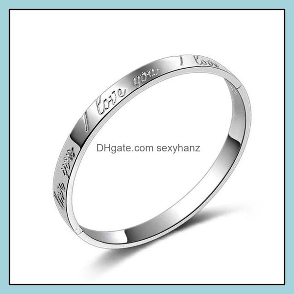 bangle bracelets jewelry sier bracelet banlges i love you for women girl men party gift fashion wholesale - drop delivery 2021 0vjxc, Black
bangle bracelets jewelry sier bracelet banlges i love you for women girl men party gift fashion wholesale - drop delivery 2021 0vjxc, Black