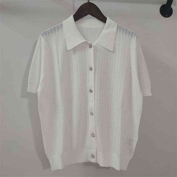 women's knits tees great beauty great delicacy fashion age reduction tendon and bone feeling hollowed out small fragrance polo lapel kn, White
women's knits tees great beauty great delicacy fashion age reduction tendon and bone feeling hollowed out small fragrance polo lapel kn, White