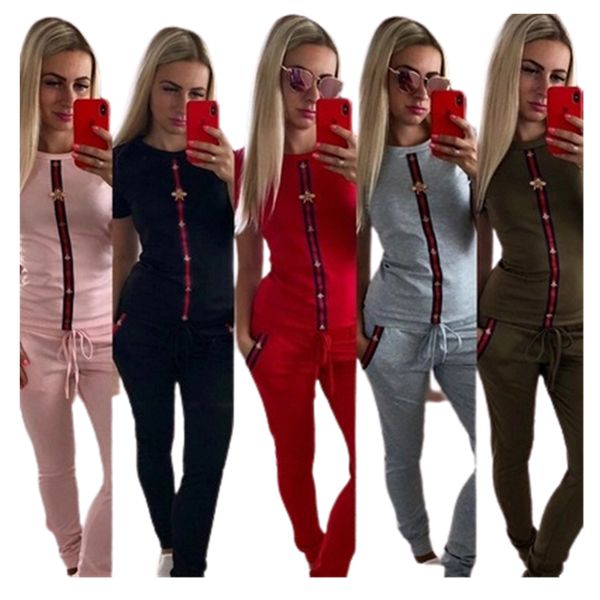 fashion webbing round neck tracksuits for women short sleeve casual t-shirts and sports drawstring pants 2 piece sets j9664, Gray
fashion webbing round neck tracksuits for women short sleeve casual t-shirts and sports drawstring pants 2 piece sets j9664, Gray