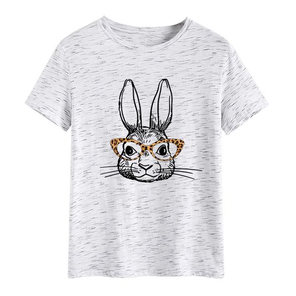 women's t-shirt easter printe crew neck loose short sleeve leopard eyeglasses print, White
women's t-shirt easter printe crew neck loose short sleeve leopard eyeglasses print, White