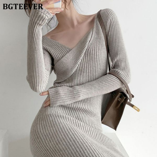 elegant slanted collar women sweater dress full sleeve slim waist female knitted dress 2021 autumn casual vestidos femm, Black;gray
elegant slanted collar women sweater dress full sleeve slim waist female knitted dress 2021 autumn casual vestidos femm, Black;gray