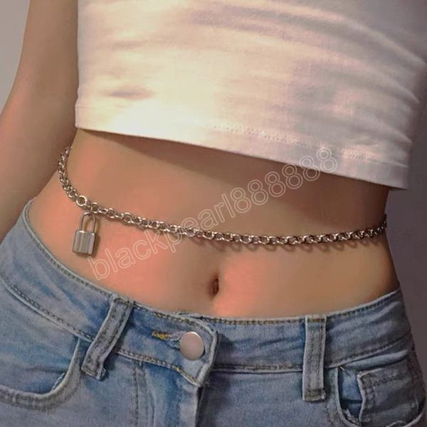 fashion statement chunky stainless steel belly chains for waist classic geometric lock pendant body jewelry for women, Silver
fashion statement chunky stainless steel belly chains for waist classic geometric lock pendant body jewelry for women, Silver