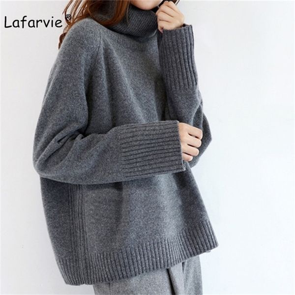 lafarvie new cashmere blended knitted sweater women turtleneck autumn winter female pullover loose casual warm sweater lj201114, White;black
lafarvie new cashmere blended knitted sweater women turtleneck autumn winter female pullover loose casual warm sweater lj201114, White;black