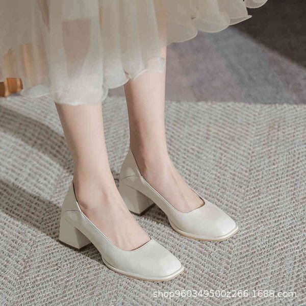 dress shoes mary jane thick heels women's spring style square head versatile simple shallow mouth high women, Black
dress shoes mary jane thick heels women's spring style square head versatile simple shallow mouth high women, Black