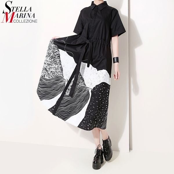 new korean style summer midi black dotted shirt dress lapel aline knee length lady party club wear dresses robe femme 5128 y200103, White;black
new korean style summer midi black dotted shirt dress lapel aline knee length lady party club wear dresses robe femme 5128 y200103, White;black