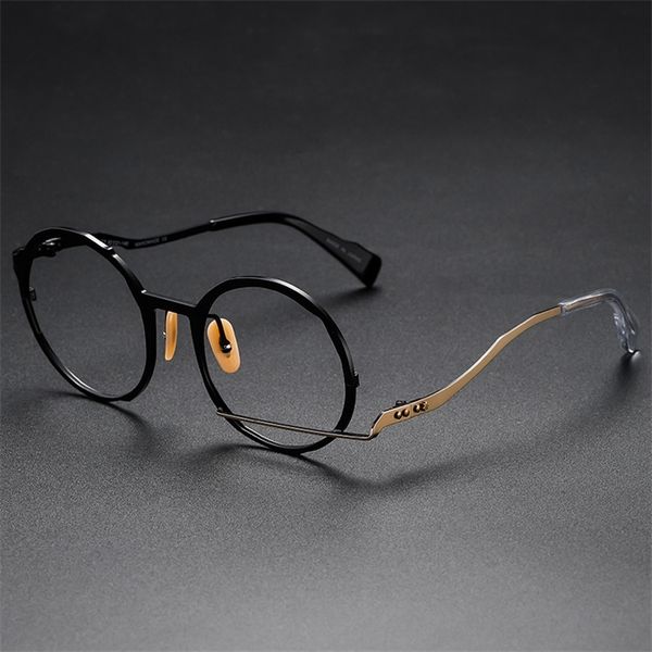 shop eyeglasses onlines glasses handmade round frame large frame thin metal glasses frame, White;black
shop eyeglasses onlines glasses handmade round frame large frame thin metal glasses frame, White;black