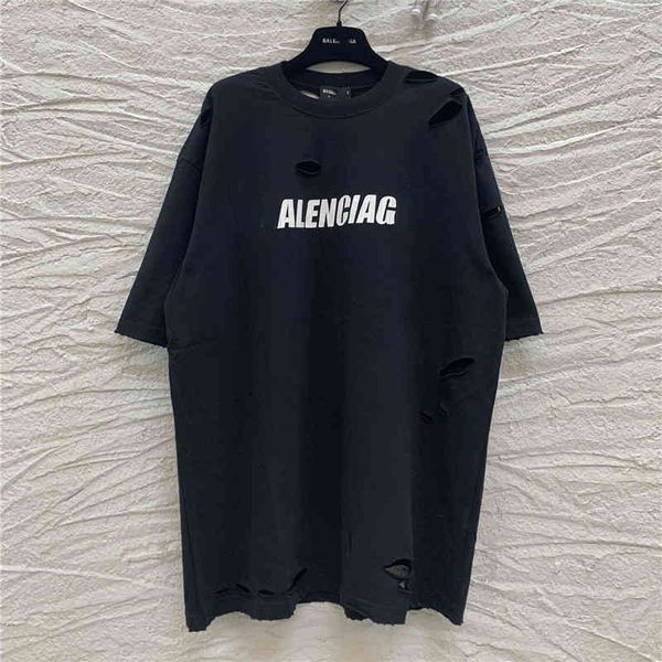 men's t-shirts high version summer paris b house broken hole burst letter net red same men's and women's short sleeve t-shirt, White;black
men's t-shirts high version summer paris b house broken hole burst letter net red same men's and women's short sleeve t-shirt, White;black
