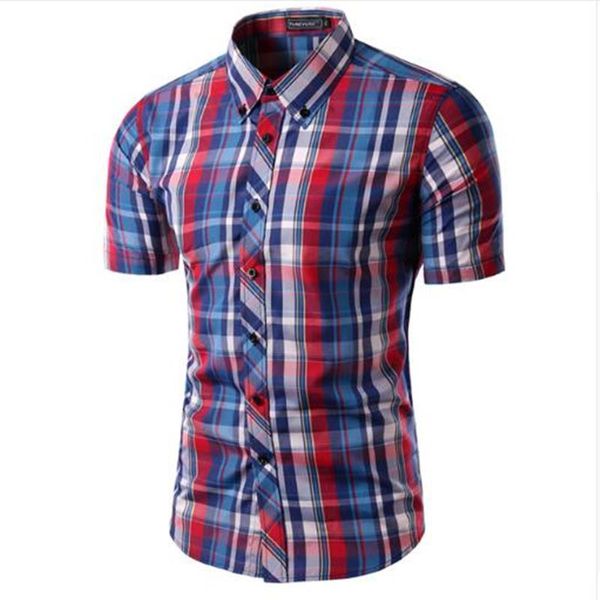 men's casual shirts 2022 arrival men shirt camisas soical maseulina fashion plaid short sleeve male chemise homme, White;black
men's casual shirts 2022 arrival men shirt camisas soical maseulina fashion plaid short sleeve male chemise homme, White;black