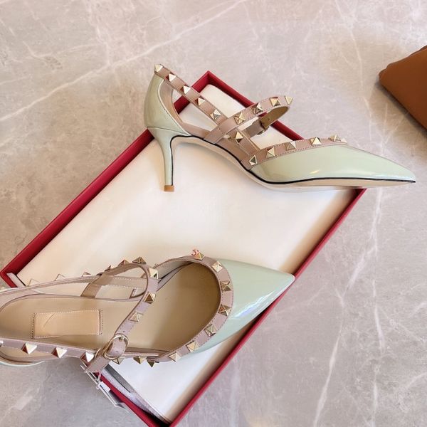 women's high heels 2022 shoes new temperament goddess fan pointed stiletto heel french stitching color spring shoes joker rivets summer, Black
women's high heels 2022 shoes new temperament goddess fan pointed stiletto heel french stitching color spring shoes joker rivets summer, Black