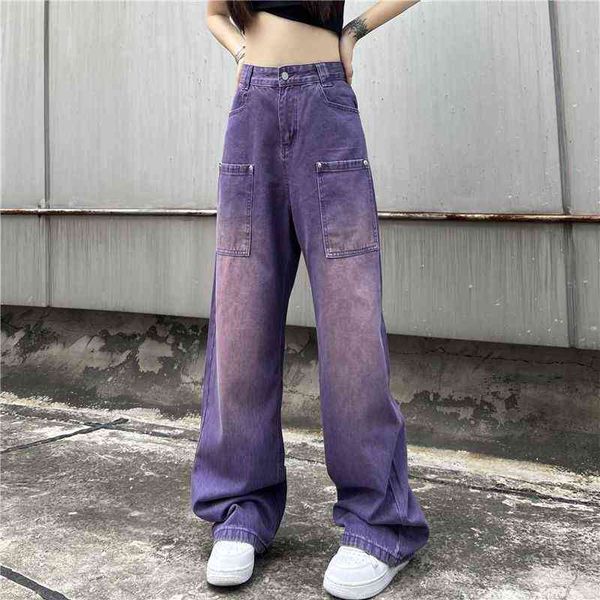 2022 purple casual fashion straight women jean bottom harajuku boyfriend long high waist jean femme fall mother wide blowjob denim pants l22, Blue
2022 purple casual fashion straight women jean bottom harajuku boyfriend long high waist jean femme fall mother wide blowjob denim pants l22, Blue