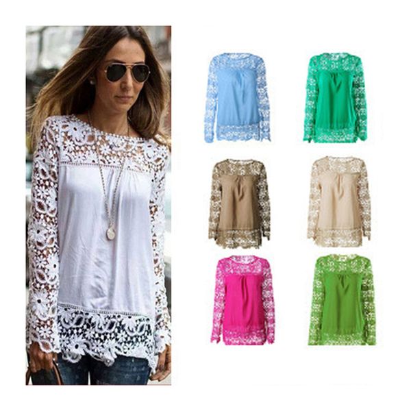 2022 women's t-shirt sheer sleeve embroidery lace crochet chiffon woman shirt, White
2022 women's t-shirt sheer sleeve embroidery lace crochet chiffon woman shirt, White
